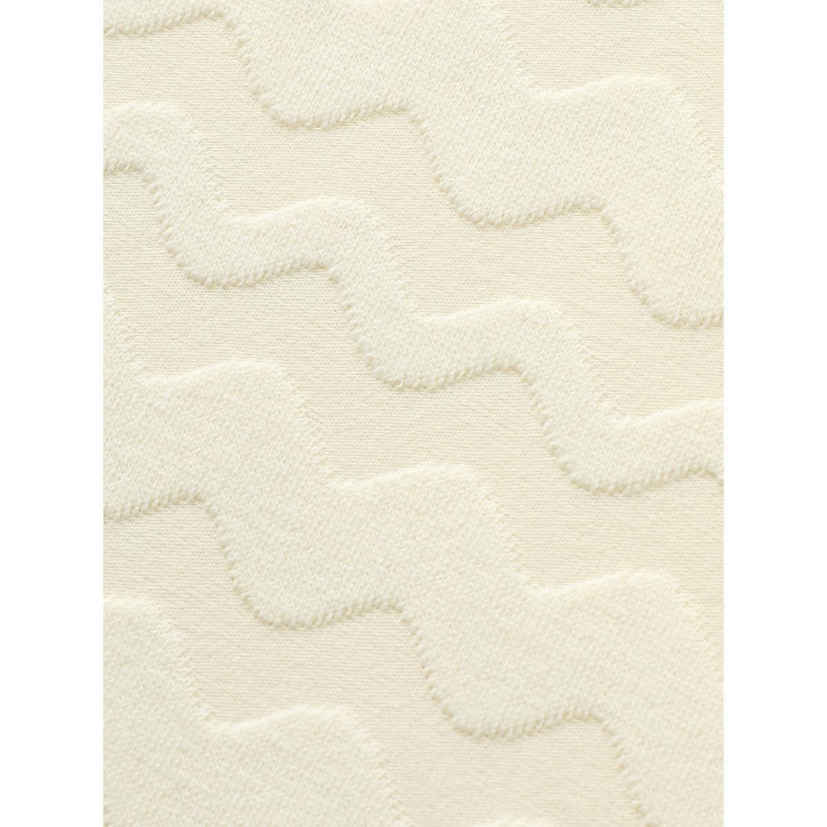 Plus Size V Neck Plain Textured Batwing Sleeve T-shirt Beige Women Casual Texture V-neck Everyday T-shirts BloomChic 30/6X Product Image