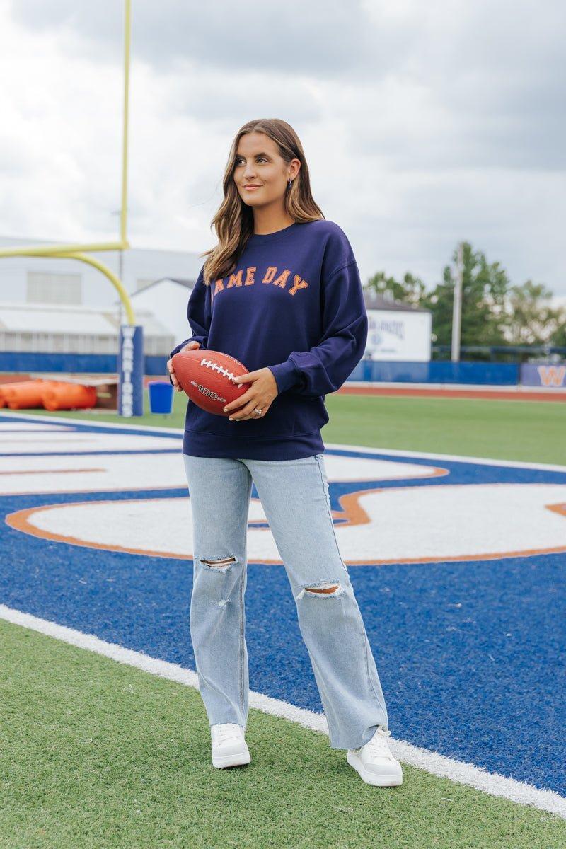 Navy Game Day Sweatshirt - FINAL SALE Product Image