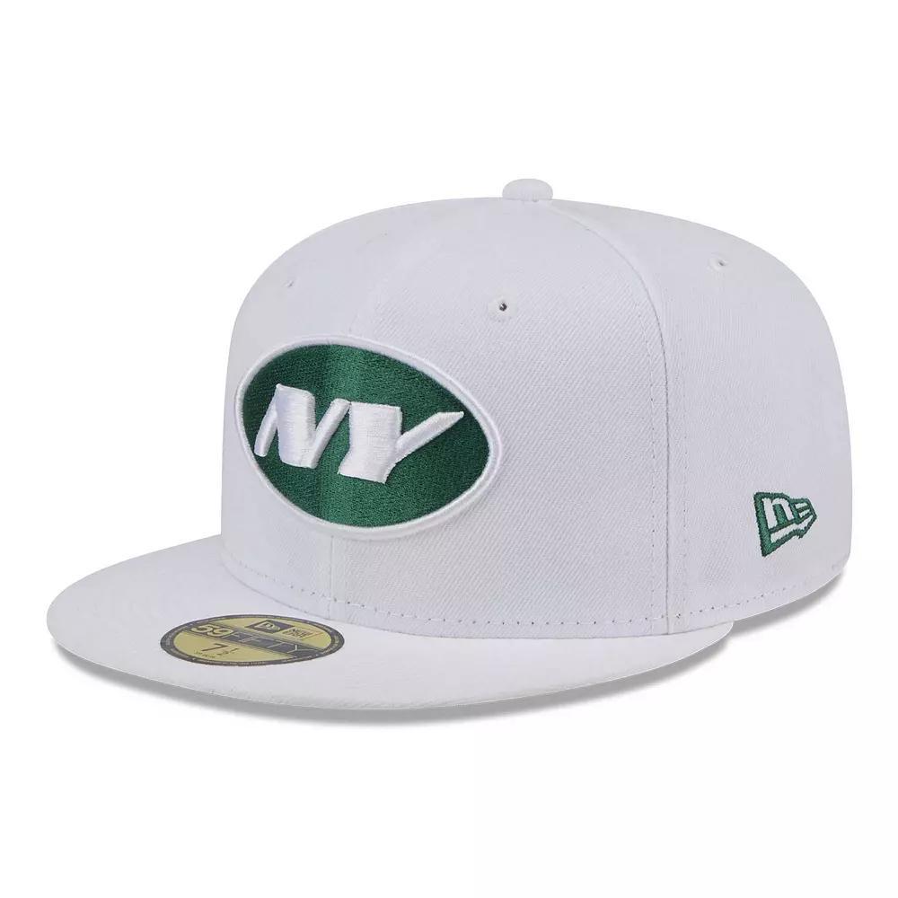 Men's New Era White New York Jets Omaha 59FIFTY Fitted Hat,  Product Image