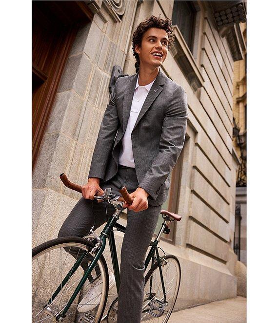 Psycho Bunny Harry Contemporary Fit Flat Front Striped 2-Piece Suit Product Image