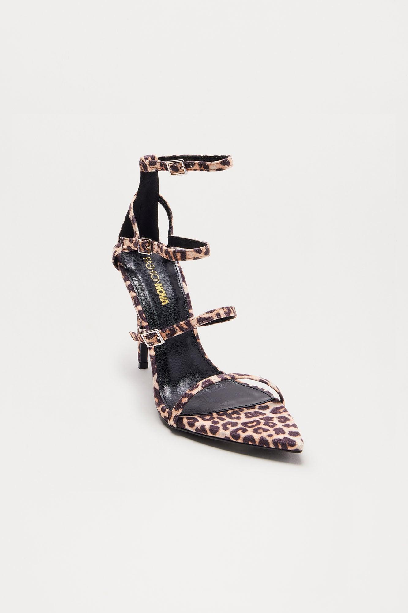 Mina Heeled Sandals - Leopard Product Image