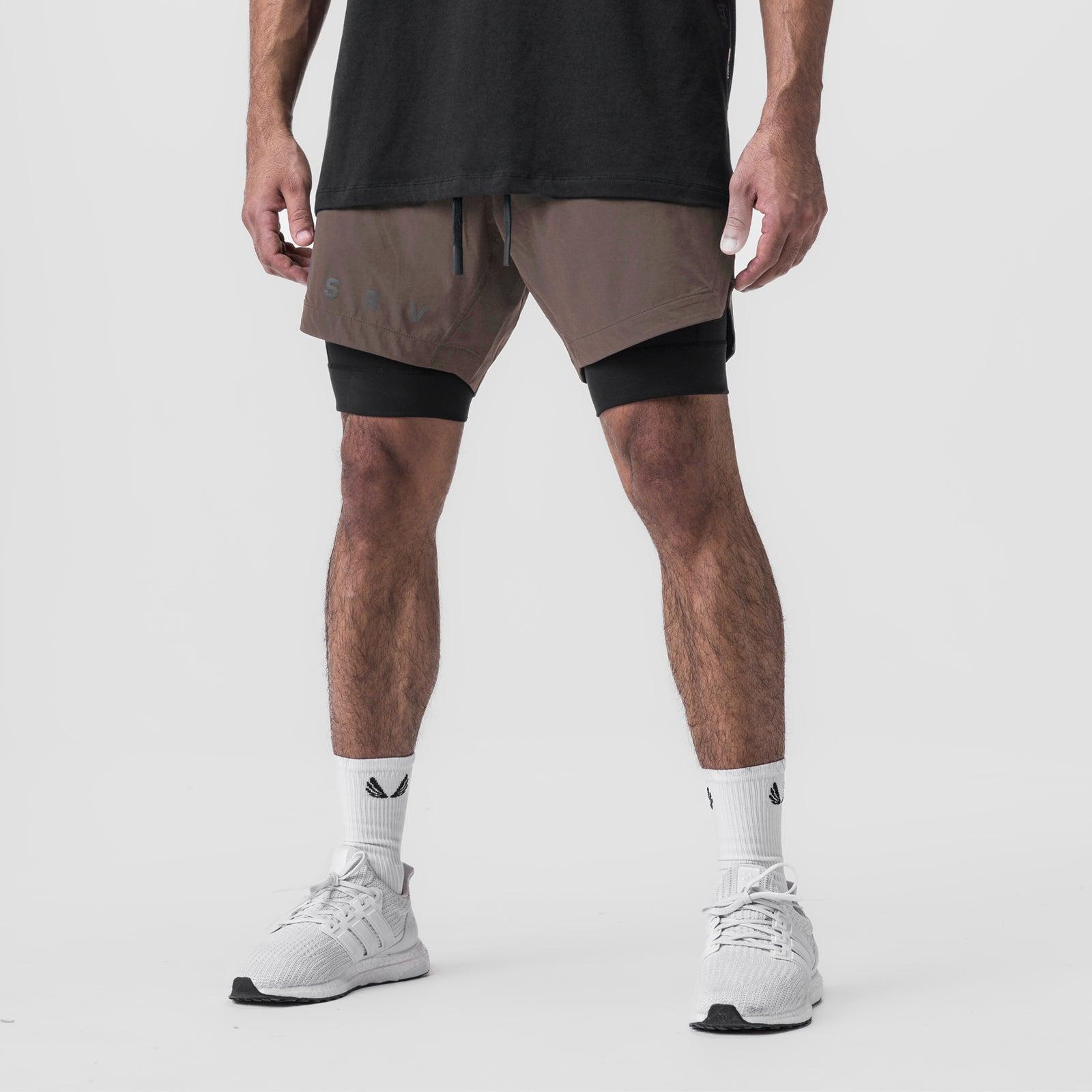 0866. Tetra-Lite® 7" Liner Short - Deep Taupe "ASRV"/Black Male Product Image