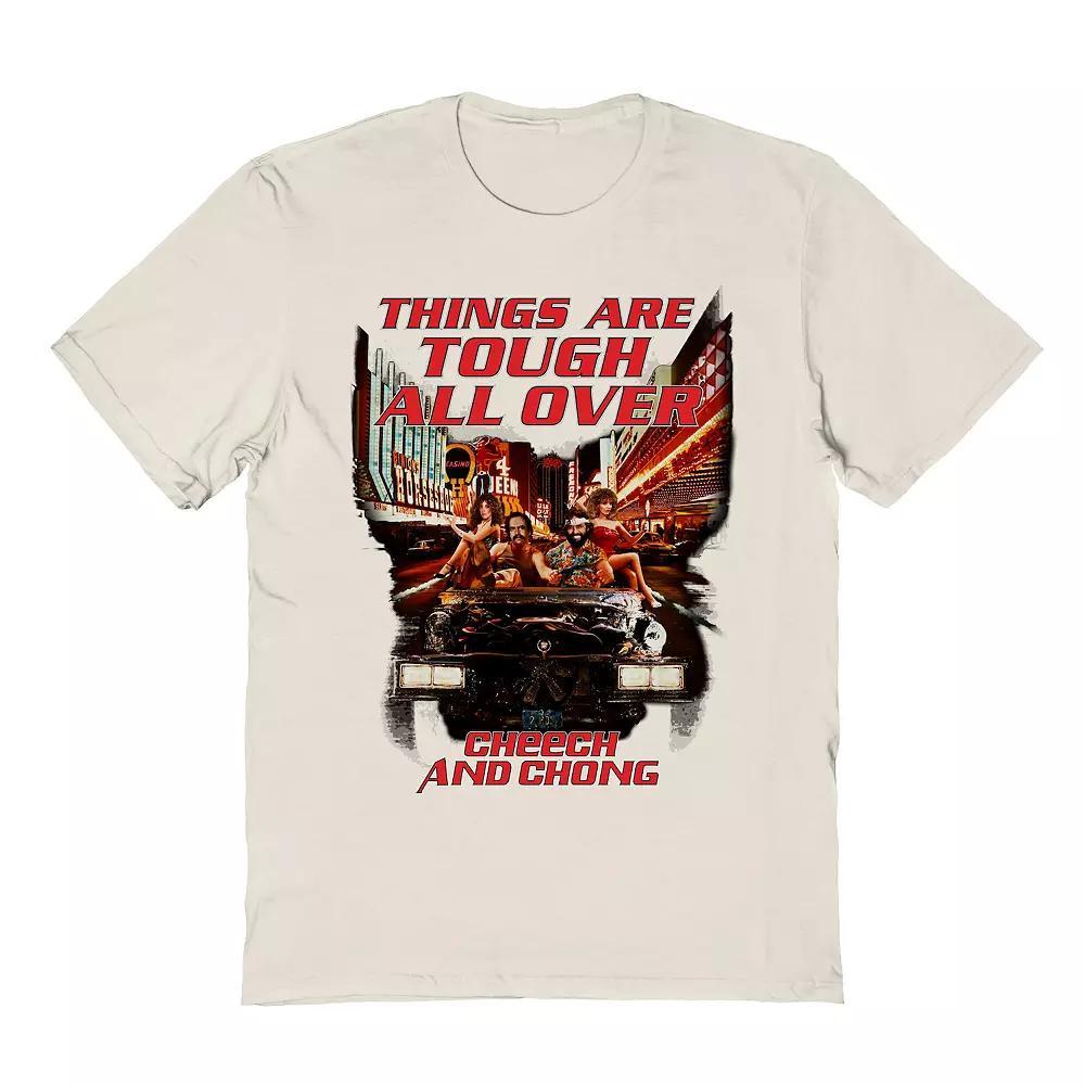 Men's Cheech & Chong Tough All Over Graphic Tee, Size: XL, Natural Product Image