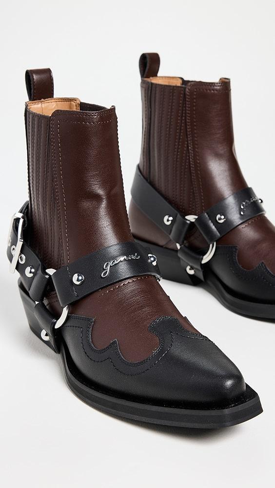 GANNI Fitted Chelsea Western Bicolor Boots | Shopbop Product Image