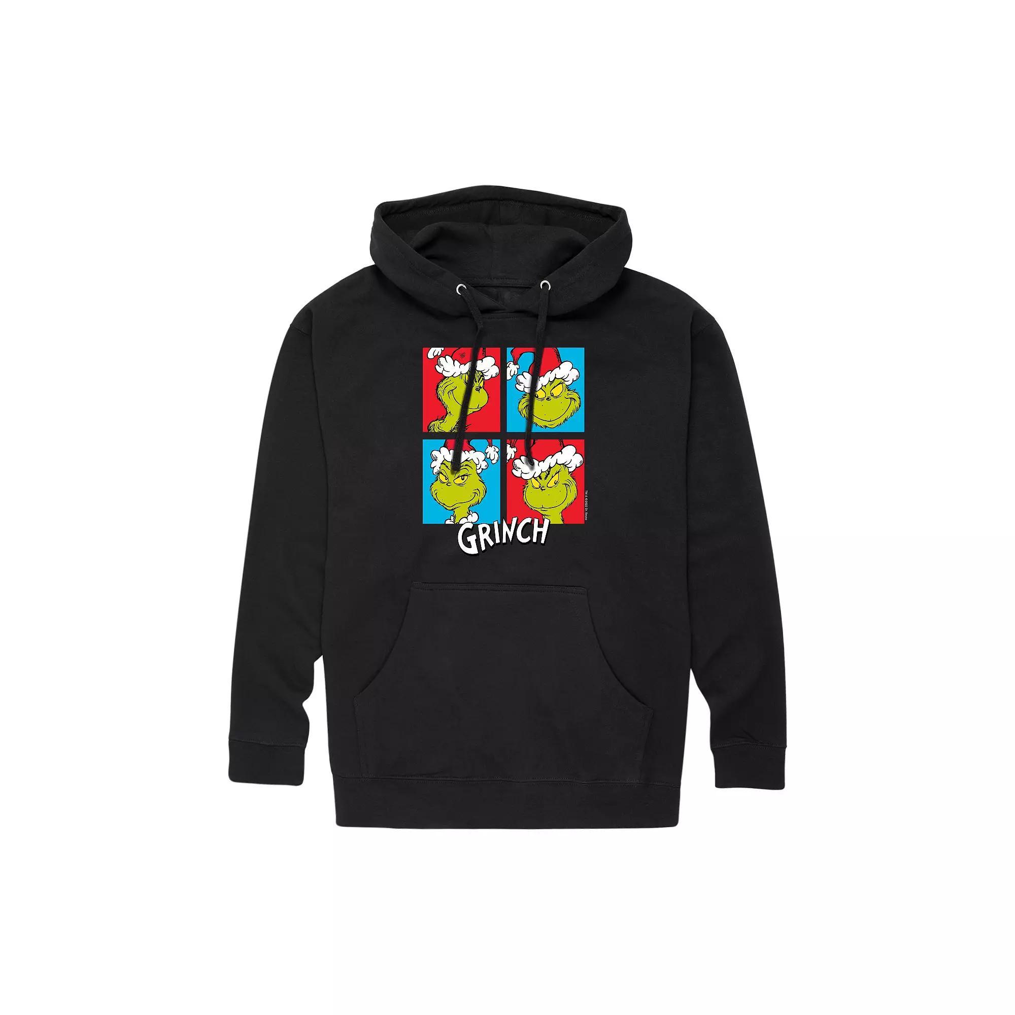 Men's Dr. Seuss Grinch Grid Graphic Hoodie, Size: XXL, Black Product Image