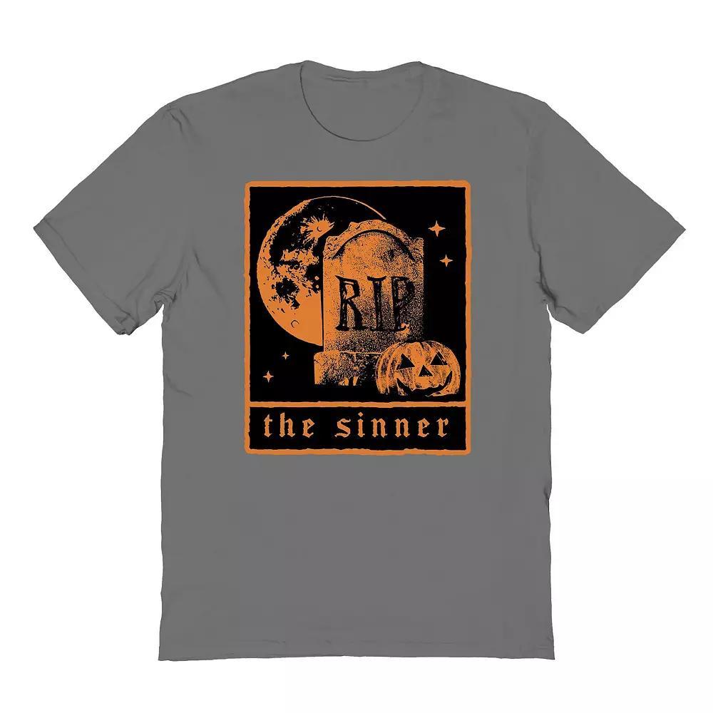 Men's the Sinner Tarot Front Halloween Graphic Tee, Size: XXL, Grey Product Image