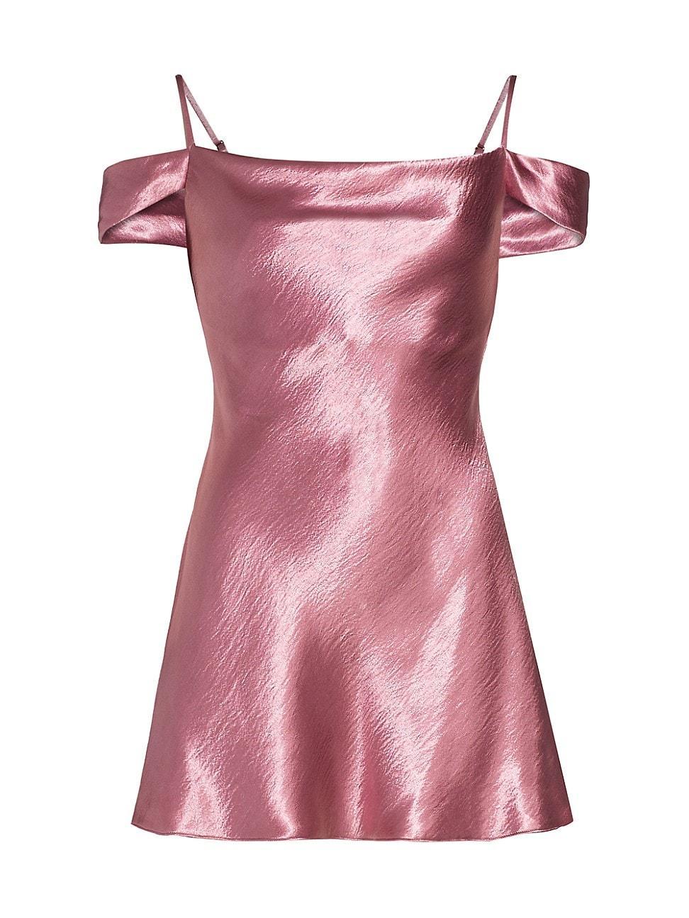Womens Minnette Satin Off-The-Shoulder Minidress Product Image