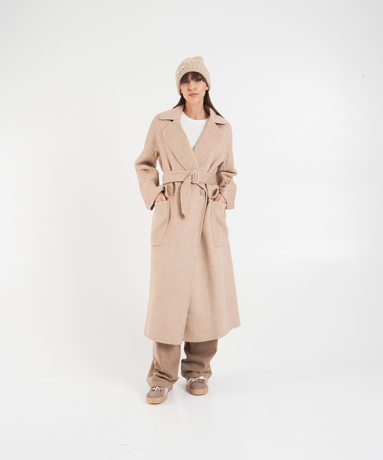 Coat with waist belt Product Image