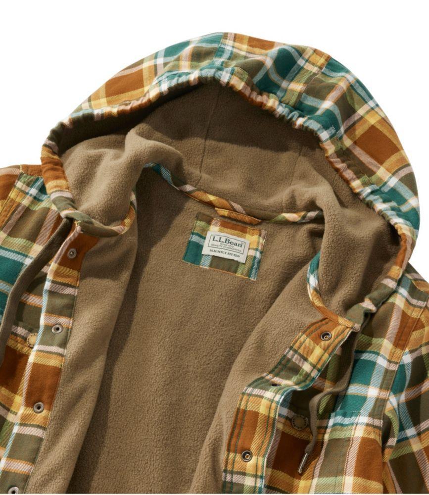 
                            Men's Fleece-Lined Flannel Shirt, Hooded Snap Front, Slightly Fitted
                         Product Image