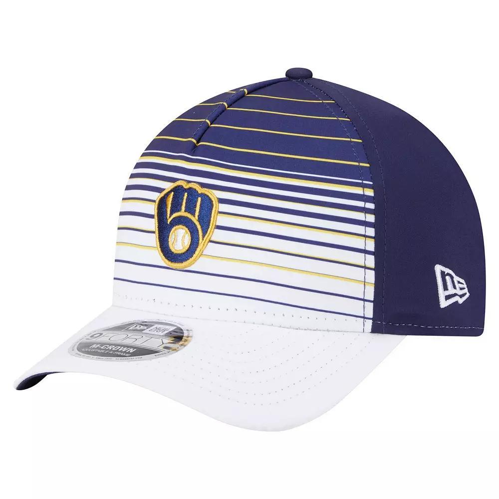 Mens New Era Milwaukee Brewers Gradient 9FORTY M-Crown Adjustable Hat, Blue Product Image