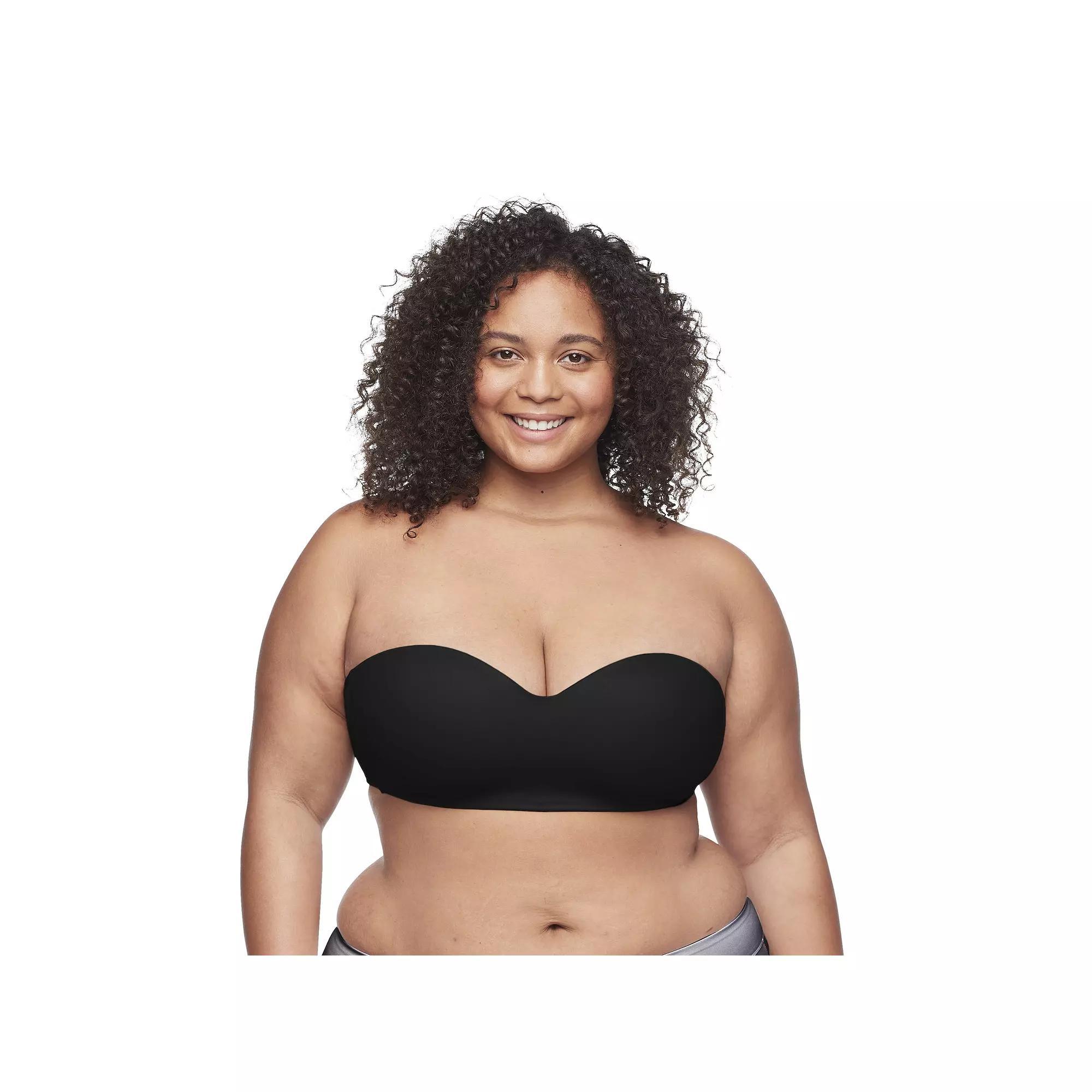 Warners® Easy Does It® Easy Size Lightly Lined Wireless Strapless Bra RY0161A, Women's, Size: Large, Black Product Image