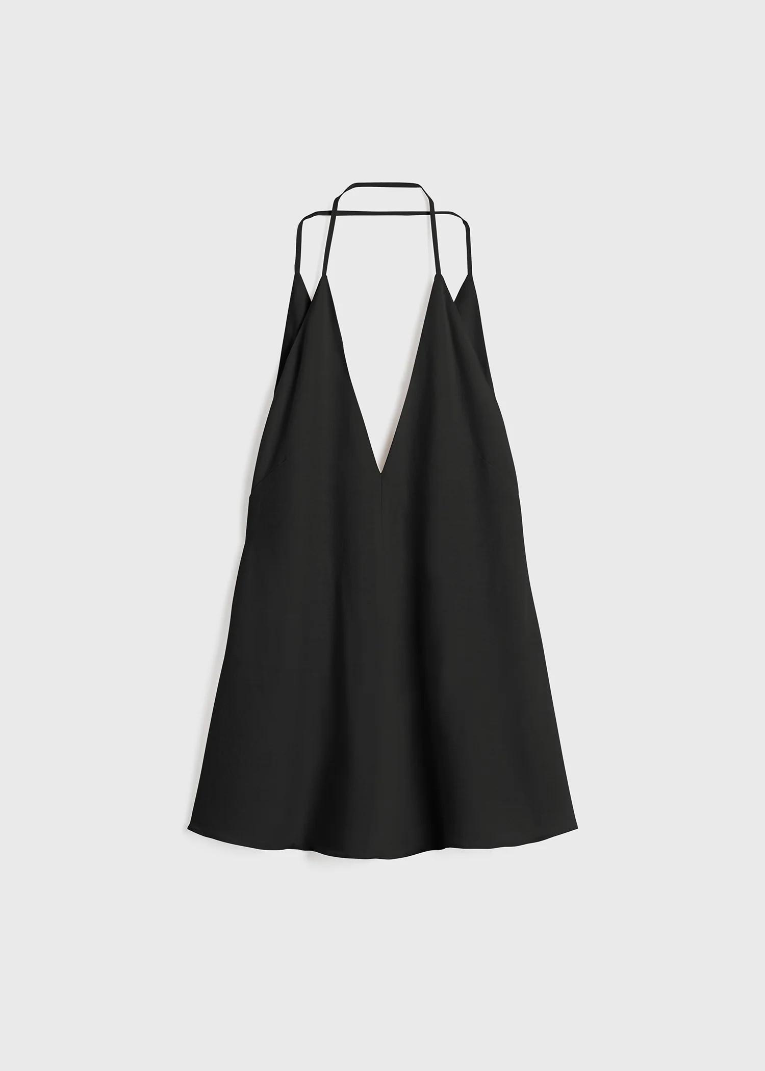 TOTÊME Toteme Double Halter Silk Top Black Product Image