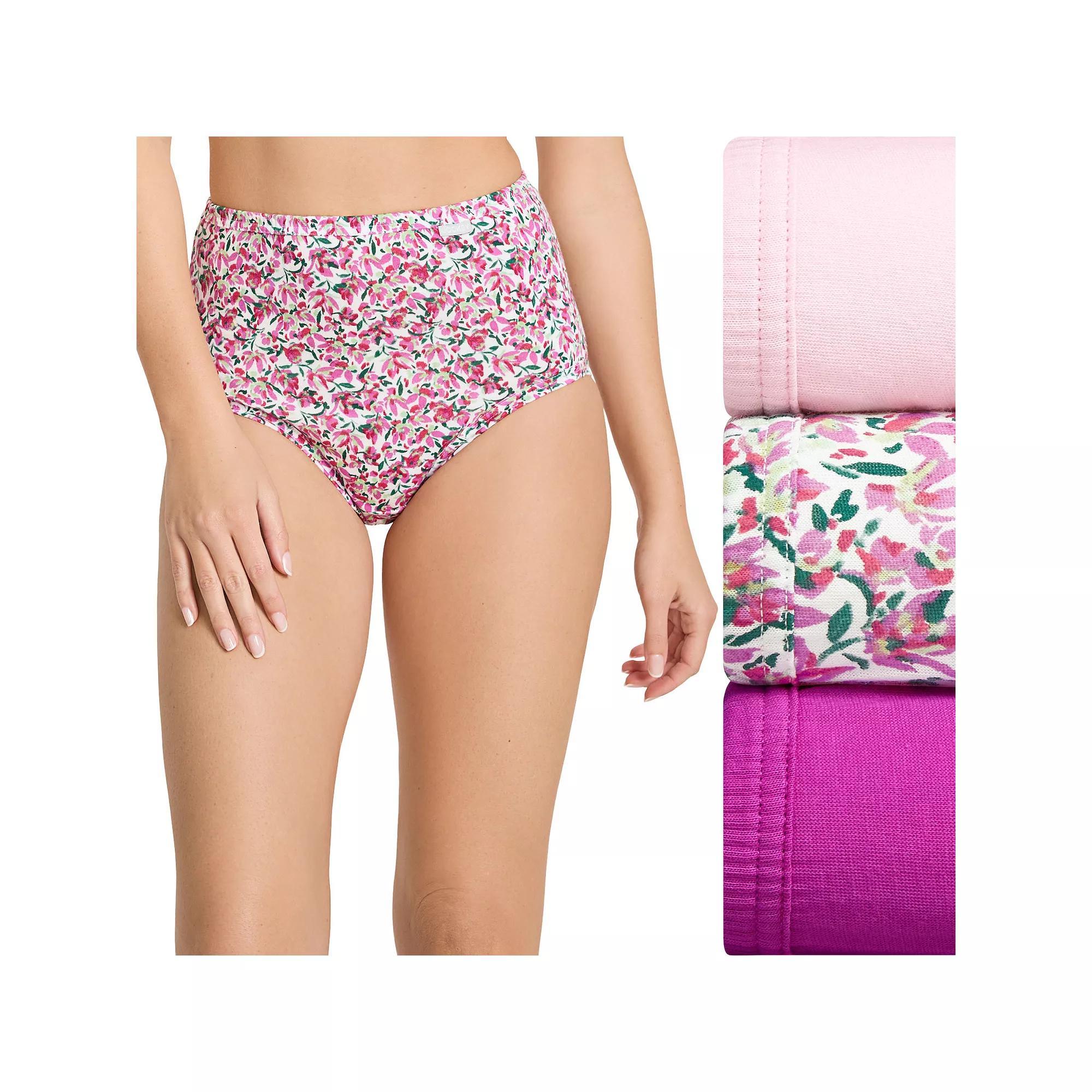 Plus Size Jockey® Elance 3-pk. Briefs Panty Set 1486, Women's, Size: 10, Pretty Meadow Team Product Image