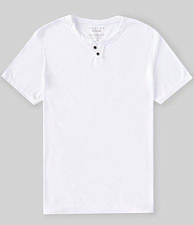 Lucky Brand Short Sleeve Button Notch Neck Venice Burnout T Product Image