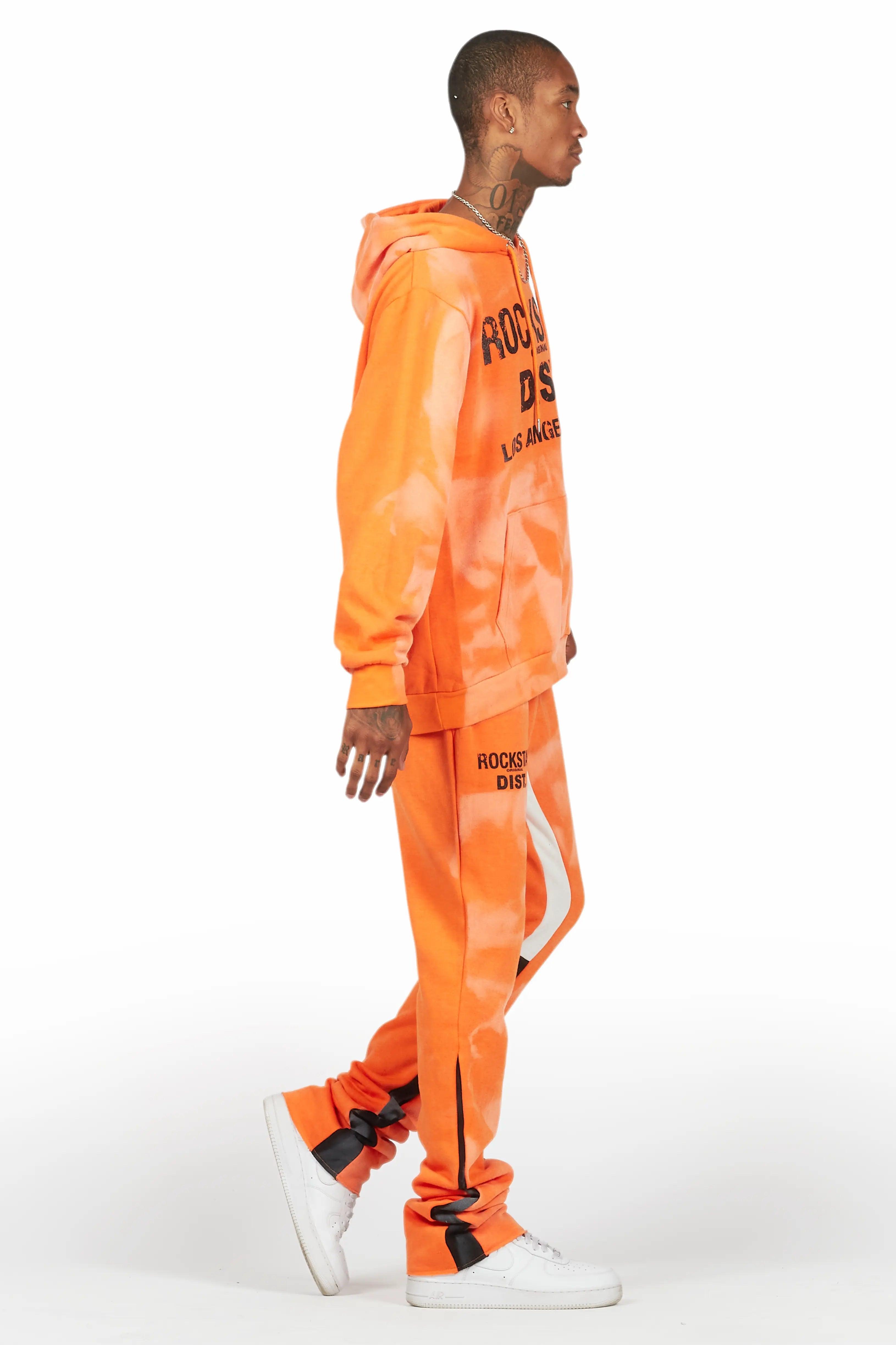 Nelly Orange Hoodie Stacked Flare Track Set Male Product Image