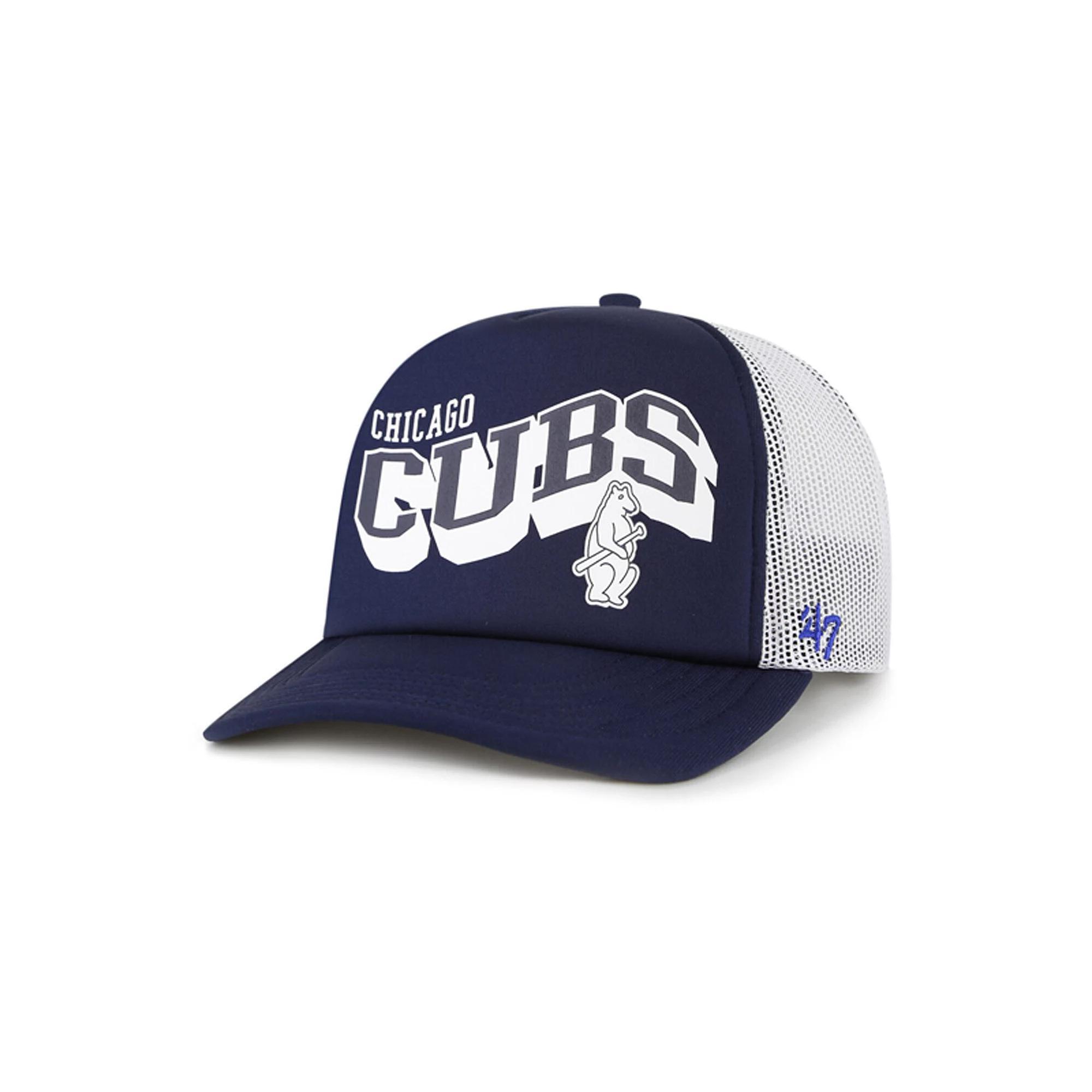 Men's '47 Navy Chicago Cubs Meander Foam Trucker Snapback Hat, Blue Product Image