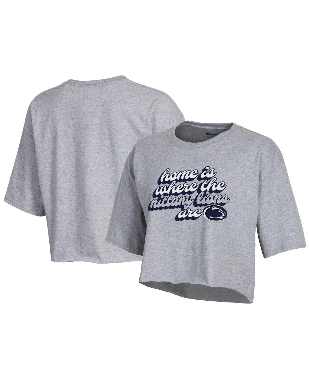 Womens Champion Gray Penn State Nittany Lions Boyfriend Cropped T-Shirt Product Image