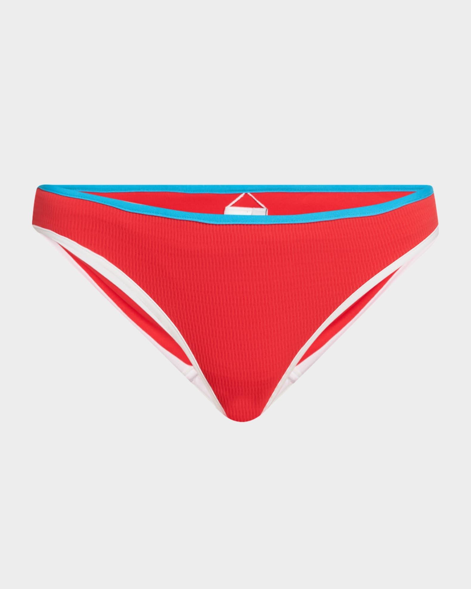 Contrast-Trim Hipster Bikini Bottoms Product Image