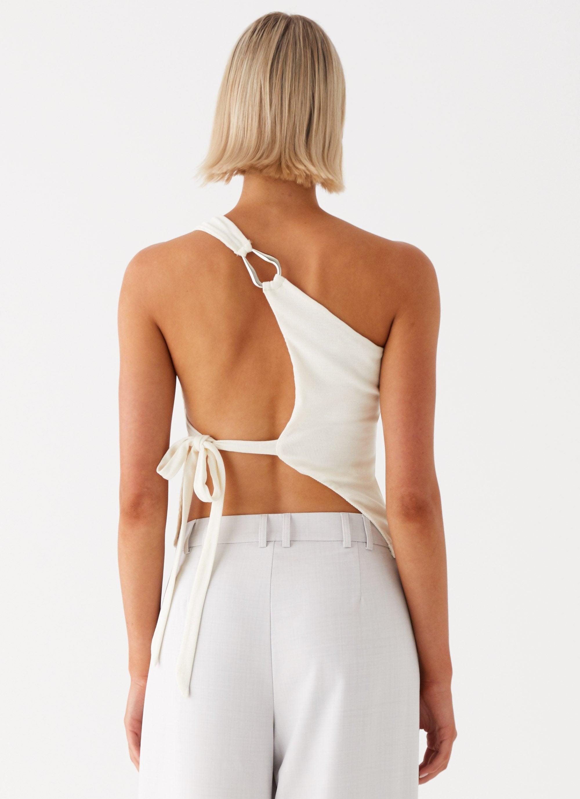 Safiya One Shoulder Top - White Product Image