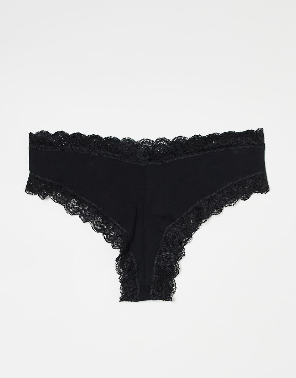 Lindex Emelie 3 pack lace trim brazilian in black Product Image