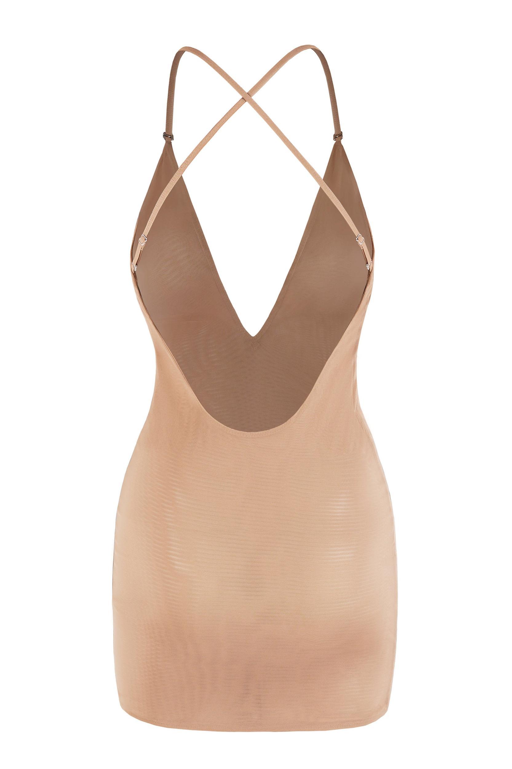 Intimates Soft Mesh Multiway Mini Dress in Warm Peach Product Image