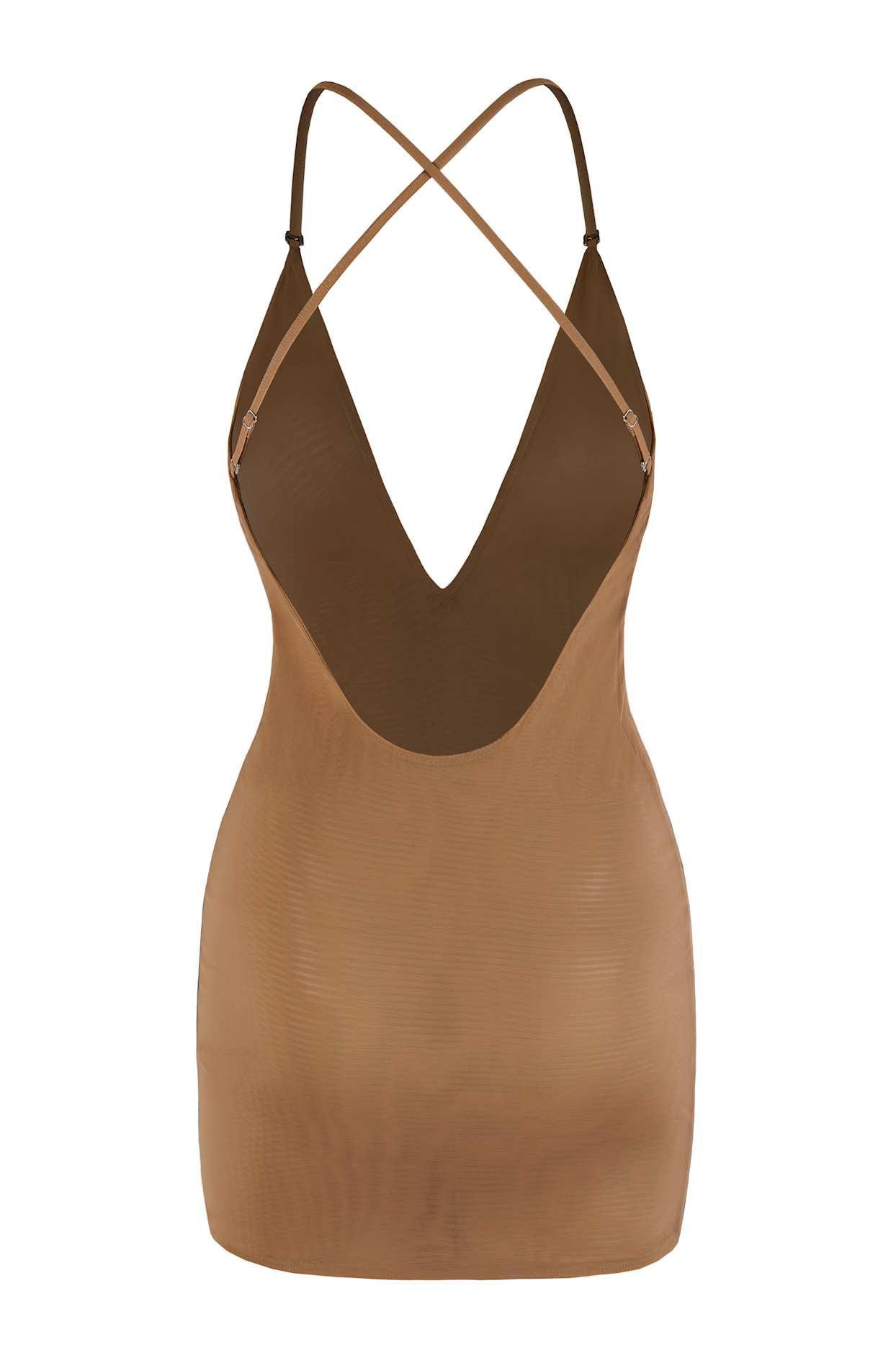Intimates Soft Mesh Multiway Mini Dress in Chestnut Product Image