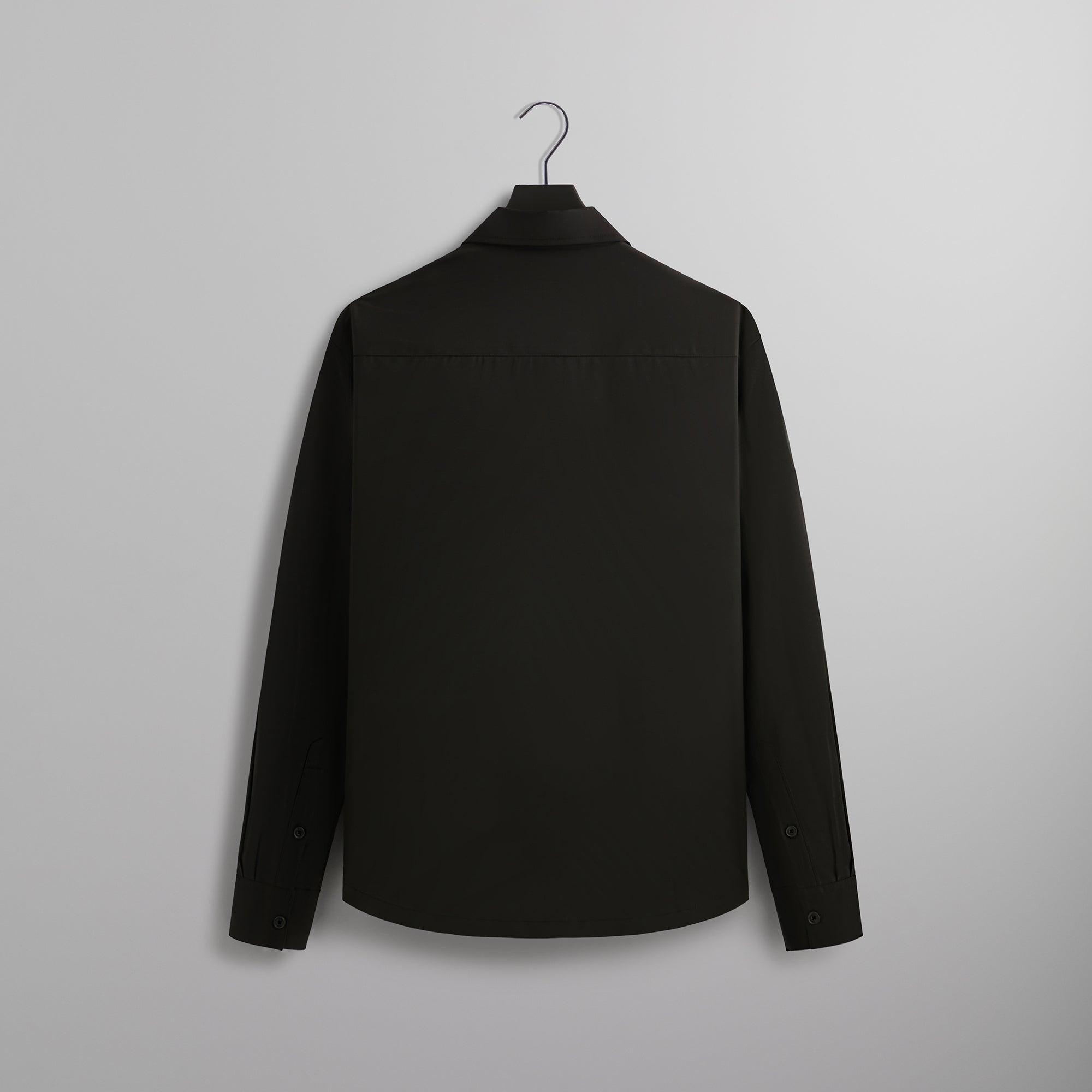 &Kin Tropical Wool Marquis Zip Up Shirt - Black Male Product Image