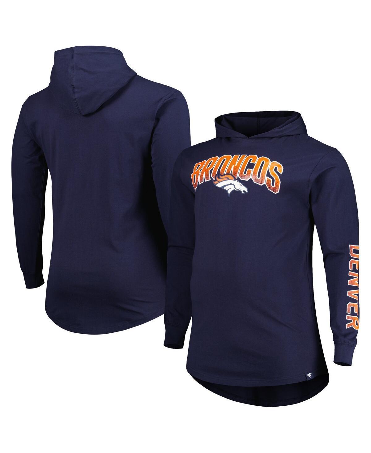 Men's Fanatics Branded Navy Denver Broncos Big & Tall Front Runner Pullover Hoodie, Size: 5XB, Blue Product Image