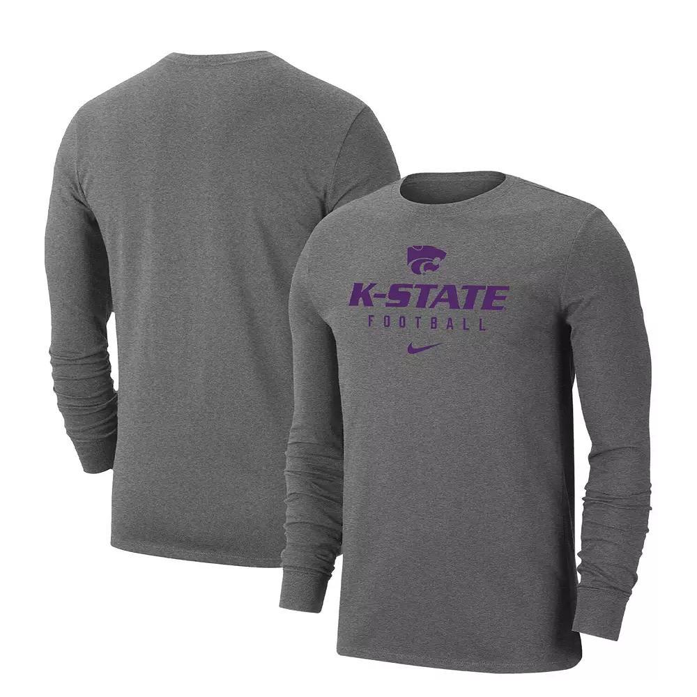 Men's Nike Heather Gray Kansas State Wildcats Changeover Performance Long Sleeve T-Shirt, Size: 2XL, Grey Product Image