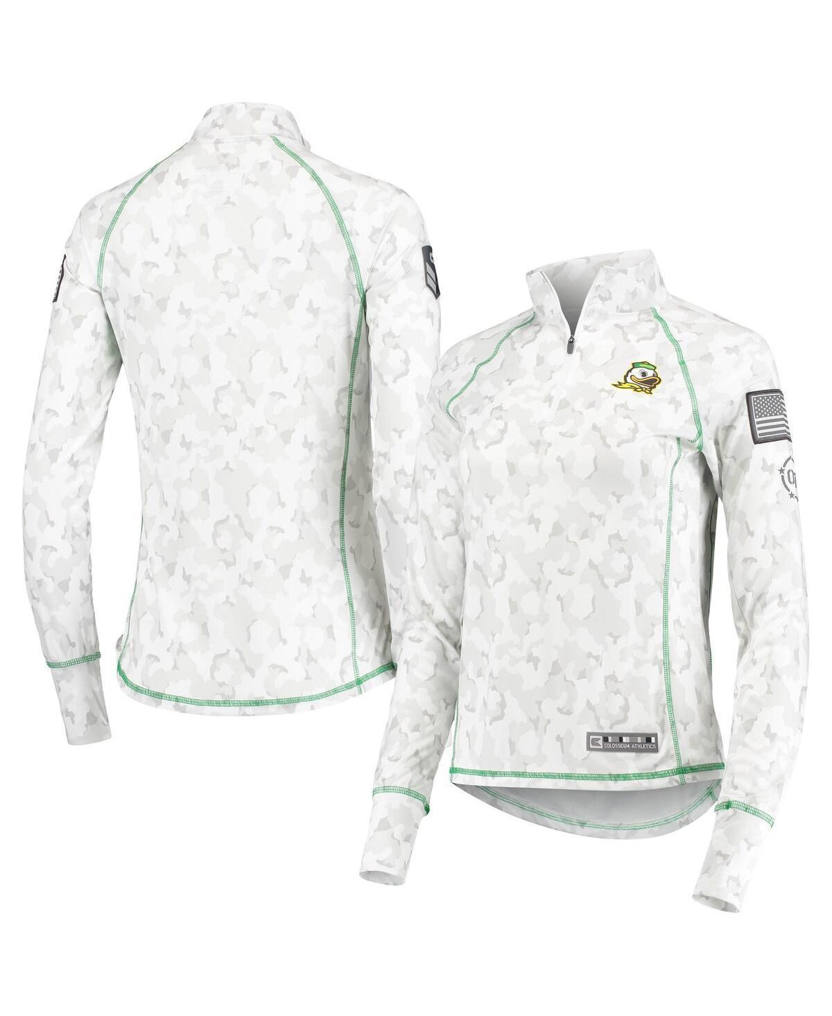 Womens Colosseum Oregon Ducks OHT Military Appreciation Officer Arctic Camo 1/4-Zip Jacket Product Image