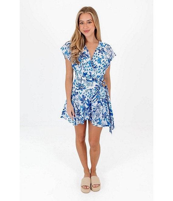 J.Marie Hayden V-Neck Flutter Sleeve Wrap Romper Product Image