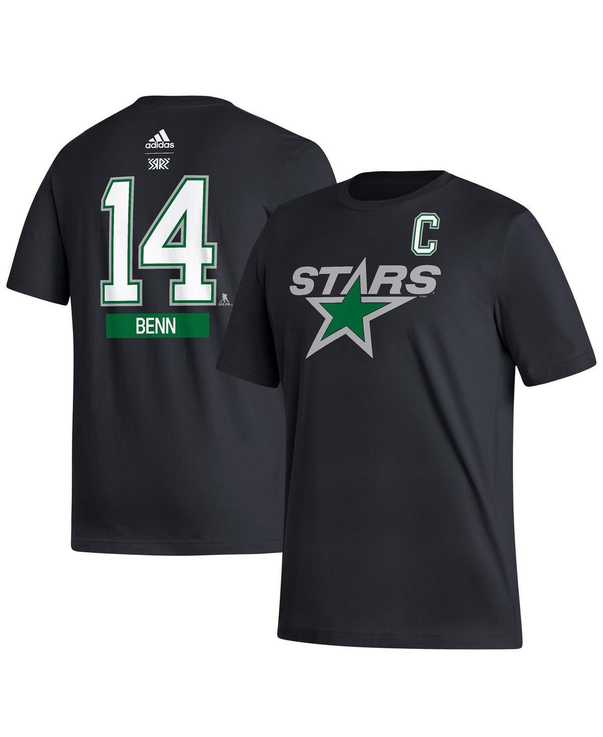 Mens adidas Jamie Benn Black Dallas Stars Reverse Retro 2.0 Name & Number T-Shirt Product Image