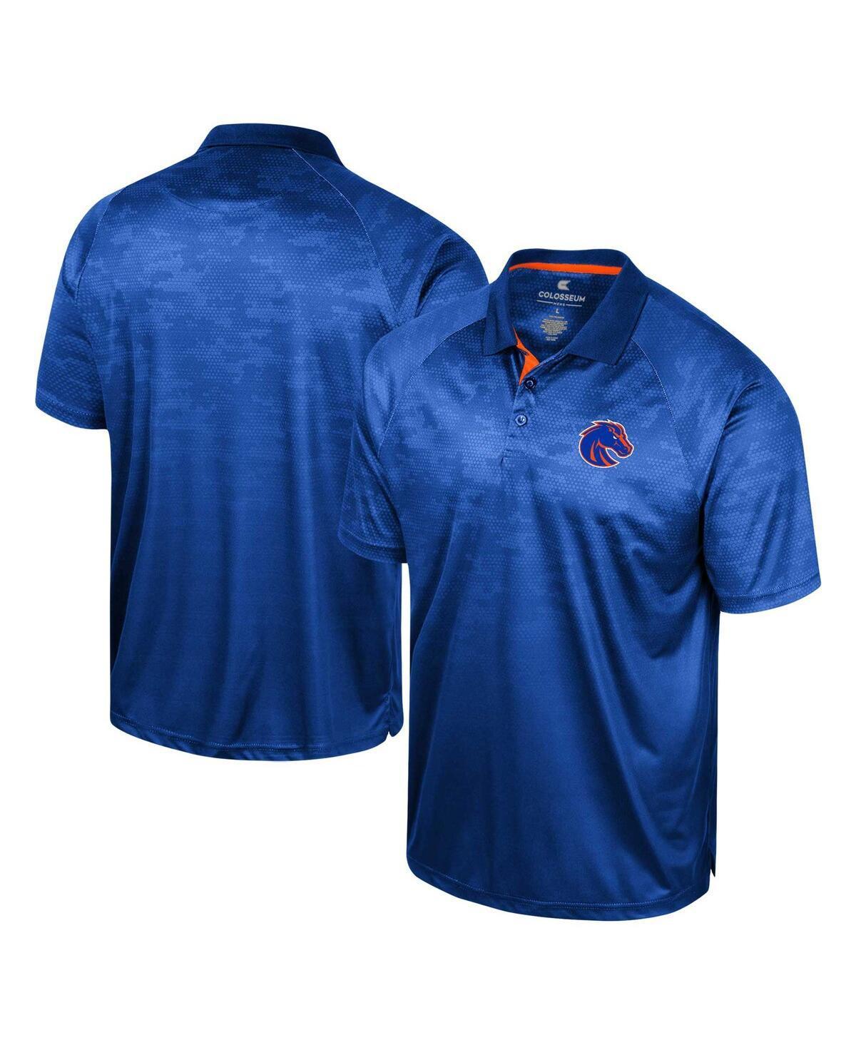 Mens Colosseum Royal Boise State Broncos Honeycomb Raglan Polo Product Image