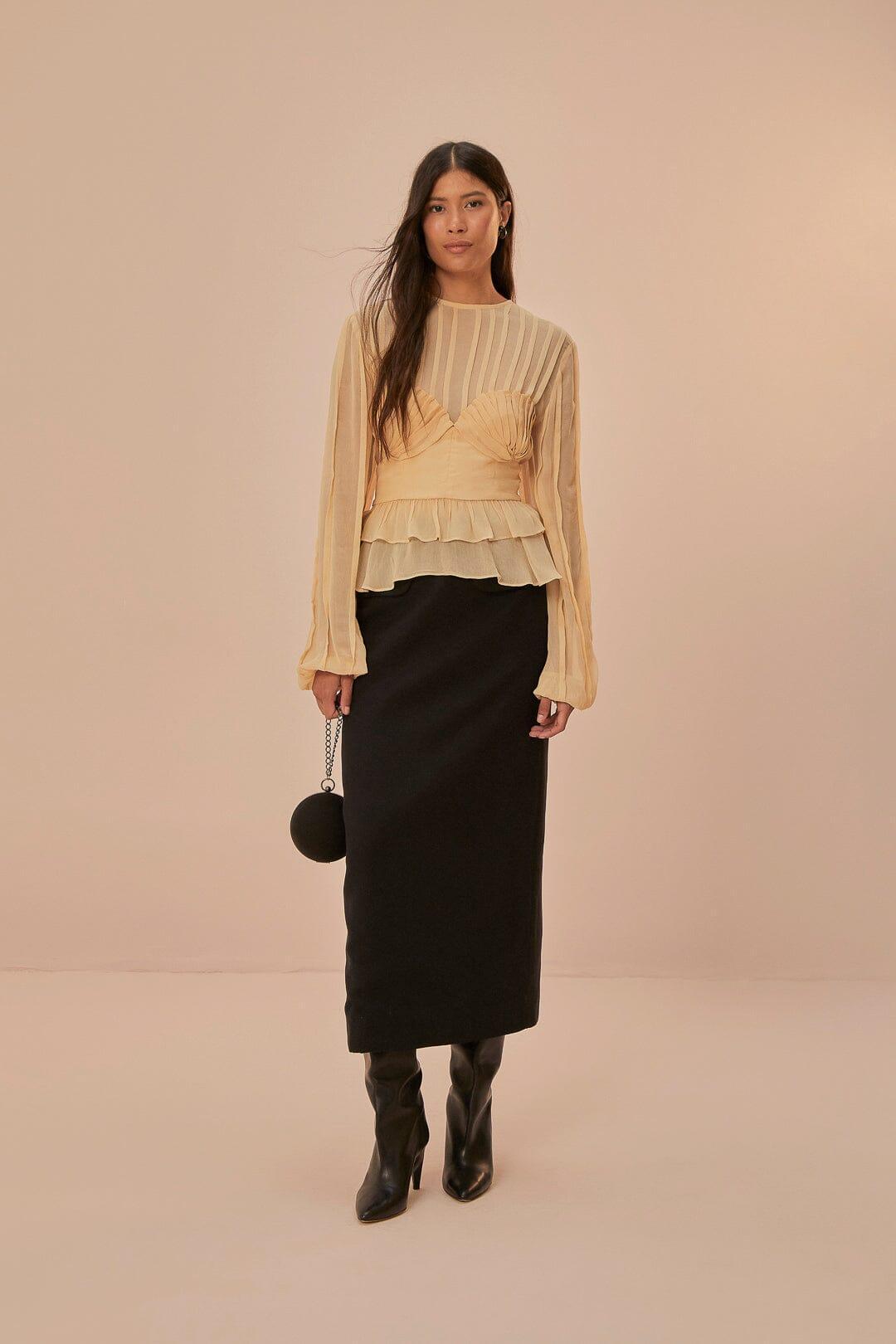 Black Midi Skirt, BLACK / XL Product Image