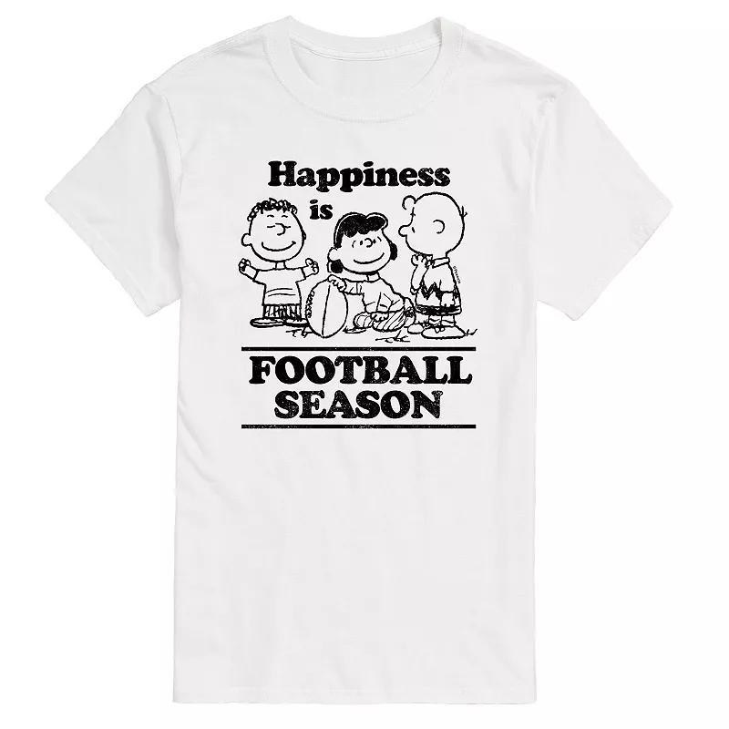 Men's Peanuts Happiness Is Football Season Tee, Size: XL, White Product Image