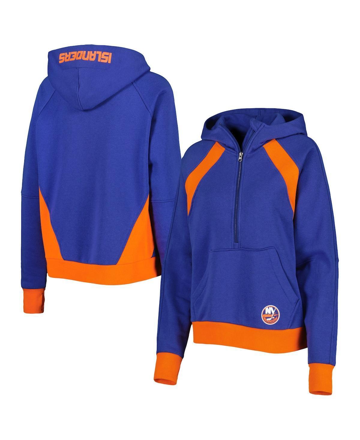 Womens Starter Royal New York Islanders Wishbone Half-Zip Hoodie Product Image