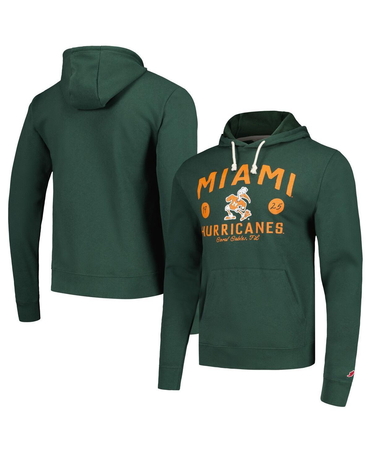 Men's League Collegiate Wear  Green Miami Hurricanes Bendy Arch Essential Pullover Hoodie, Size: Large Product Image