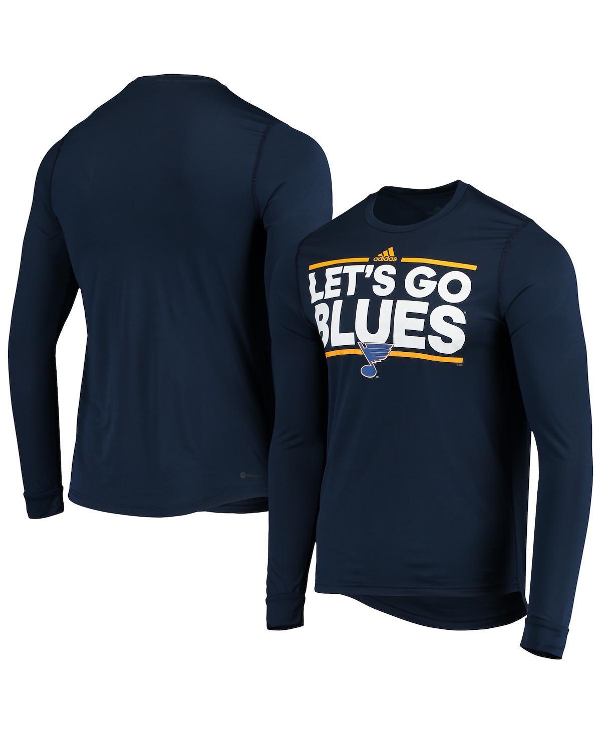 Men's adidas Navy St. Louis Blues Dassler AEROREADY Creator Long Sleeve T-Shirt, Size: Small Product Image