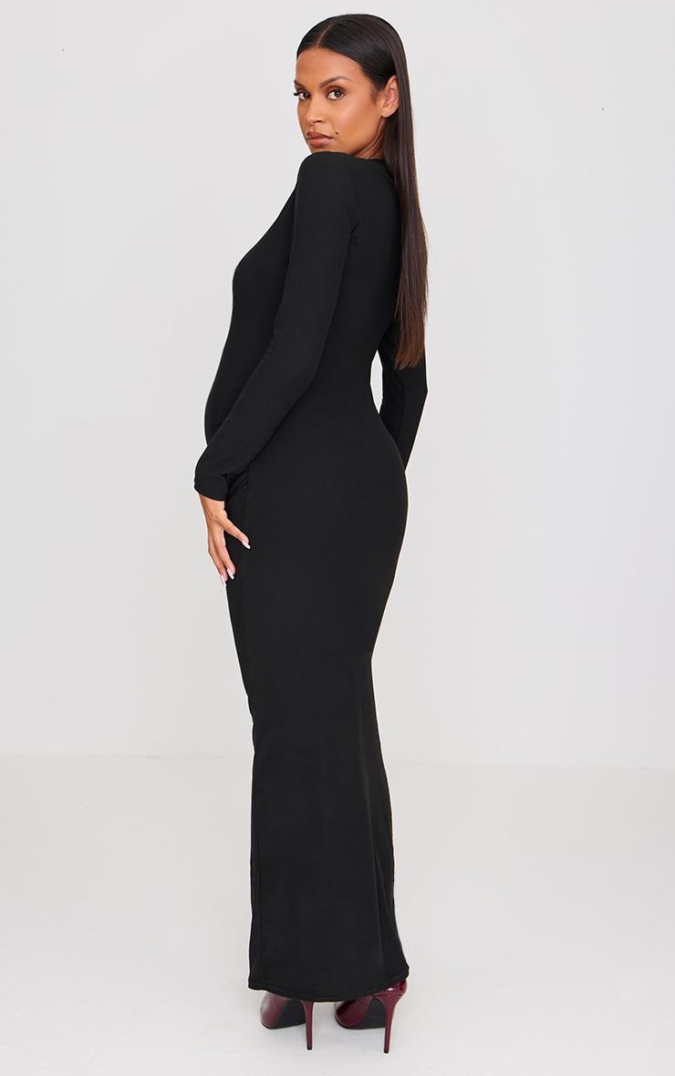 Maternity Black Soft Touch Long Sleeve Maxi Dress Product Image