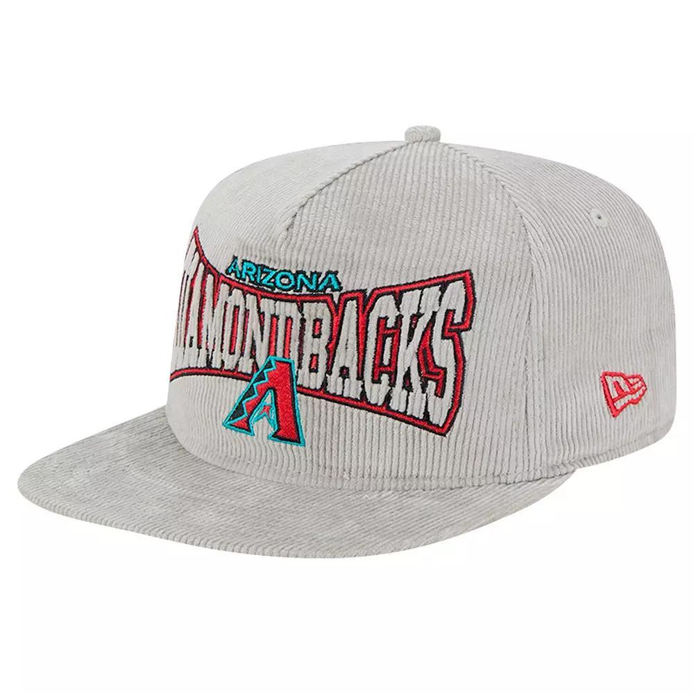 Men's New Era Gray Arizona Diamondbacks Corduroy Golfer Snapback Hat, Grey Product Image