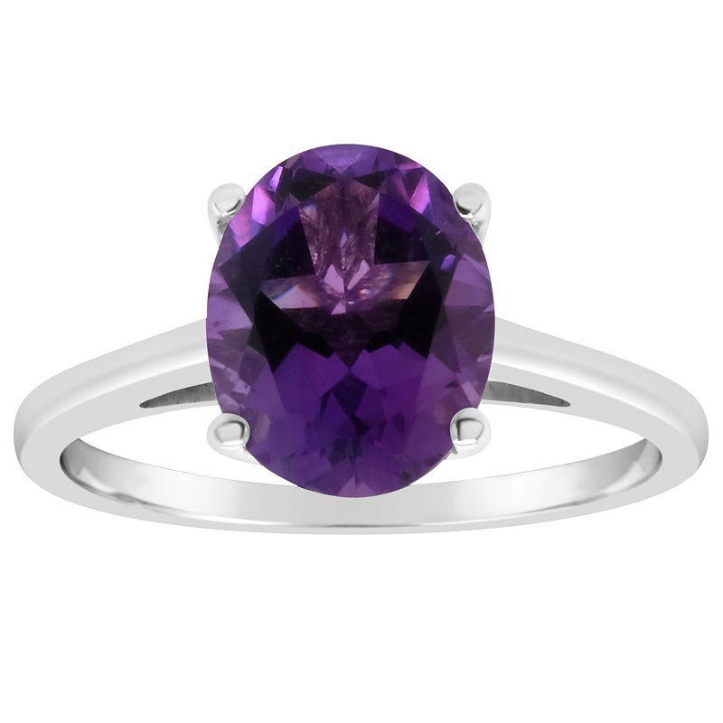 Alyson Layne 14k Gold Oval Amethyst Solitaire Ring, Women's, Size: 9 Product Image