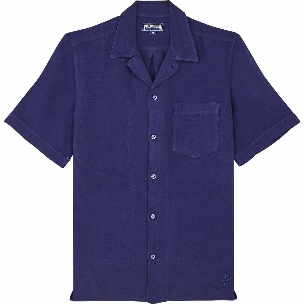 Vilebrequin Men's Linen Solid Bowling Shirt Product Image