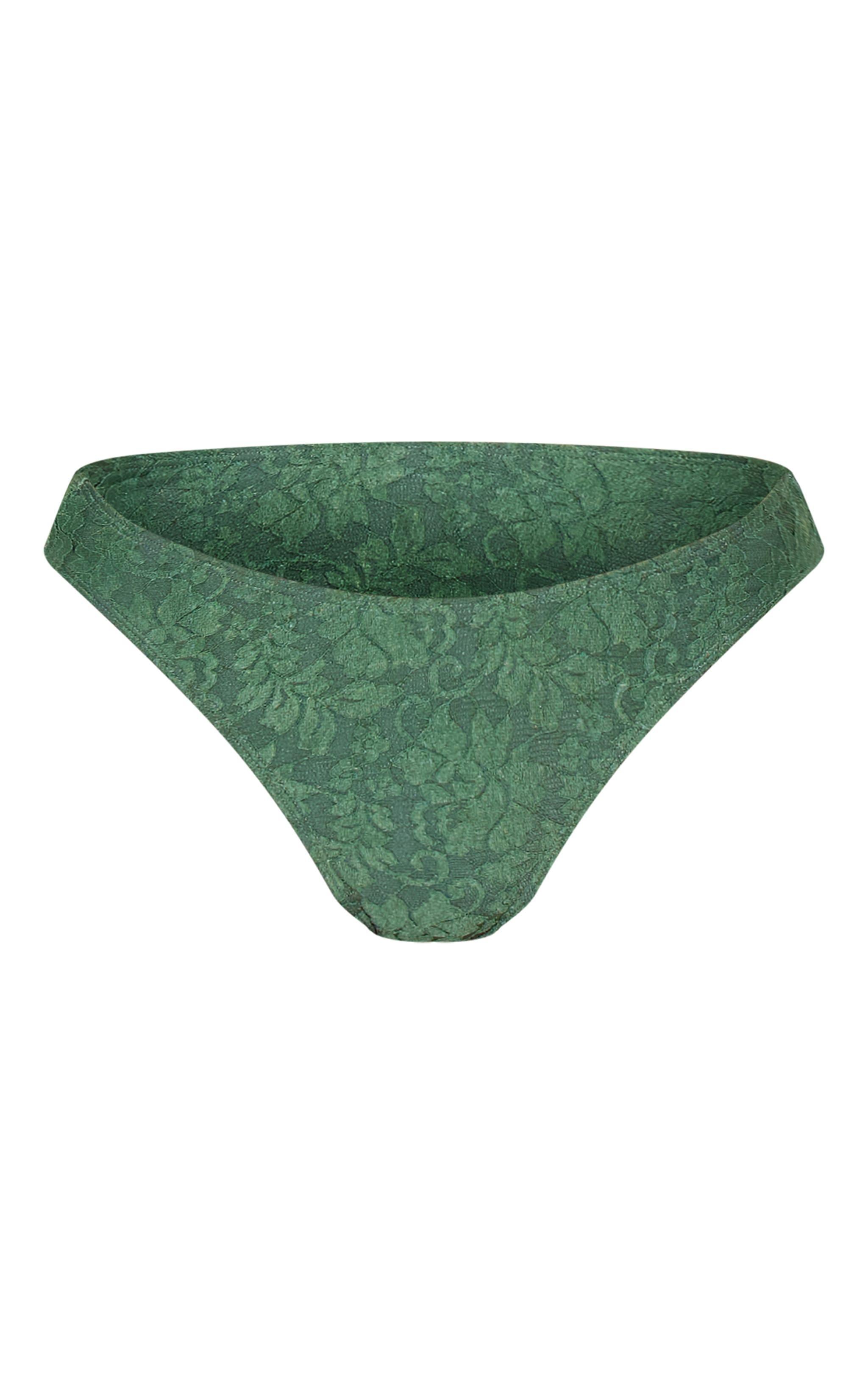 Khaki Lace Tanga Bikini Bottoms Product Image