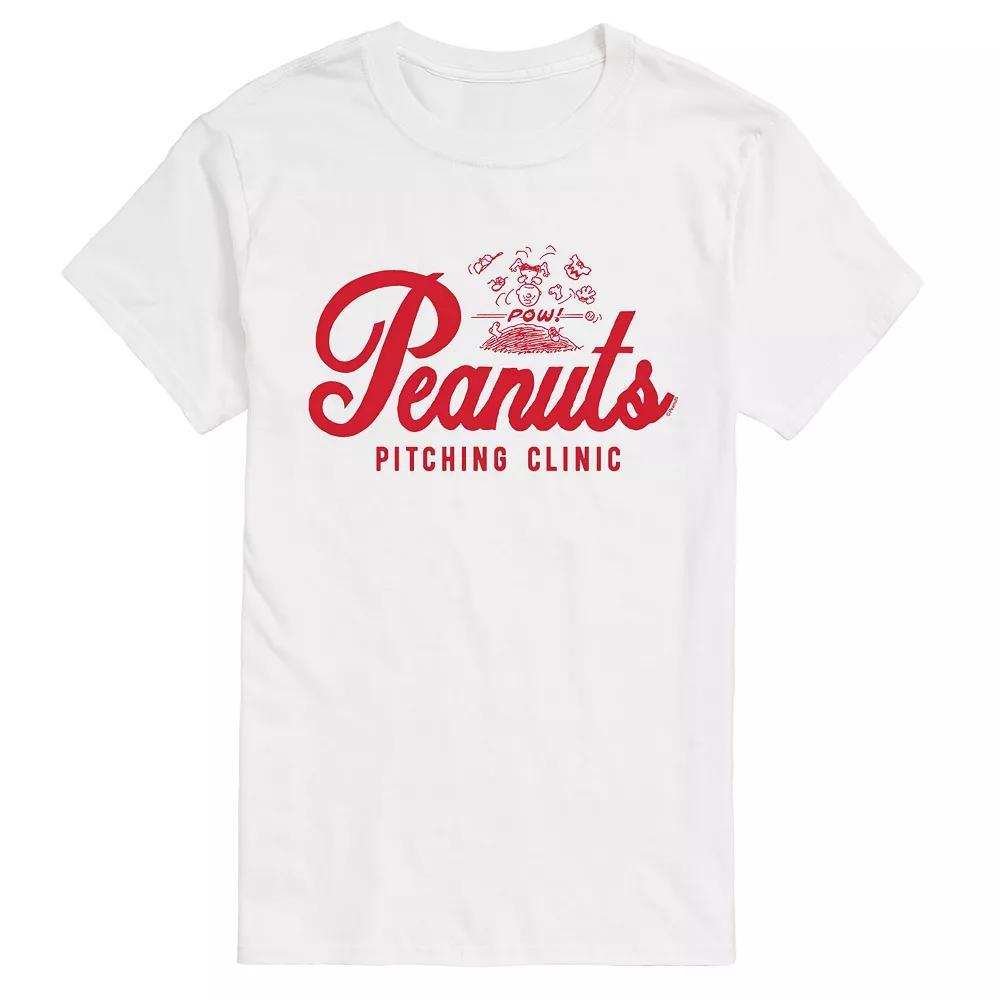 Big & Tall Peanuts Pitching Clinic Tee, Men's, Size: XL Tall, White Product Image