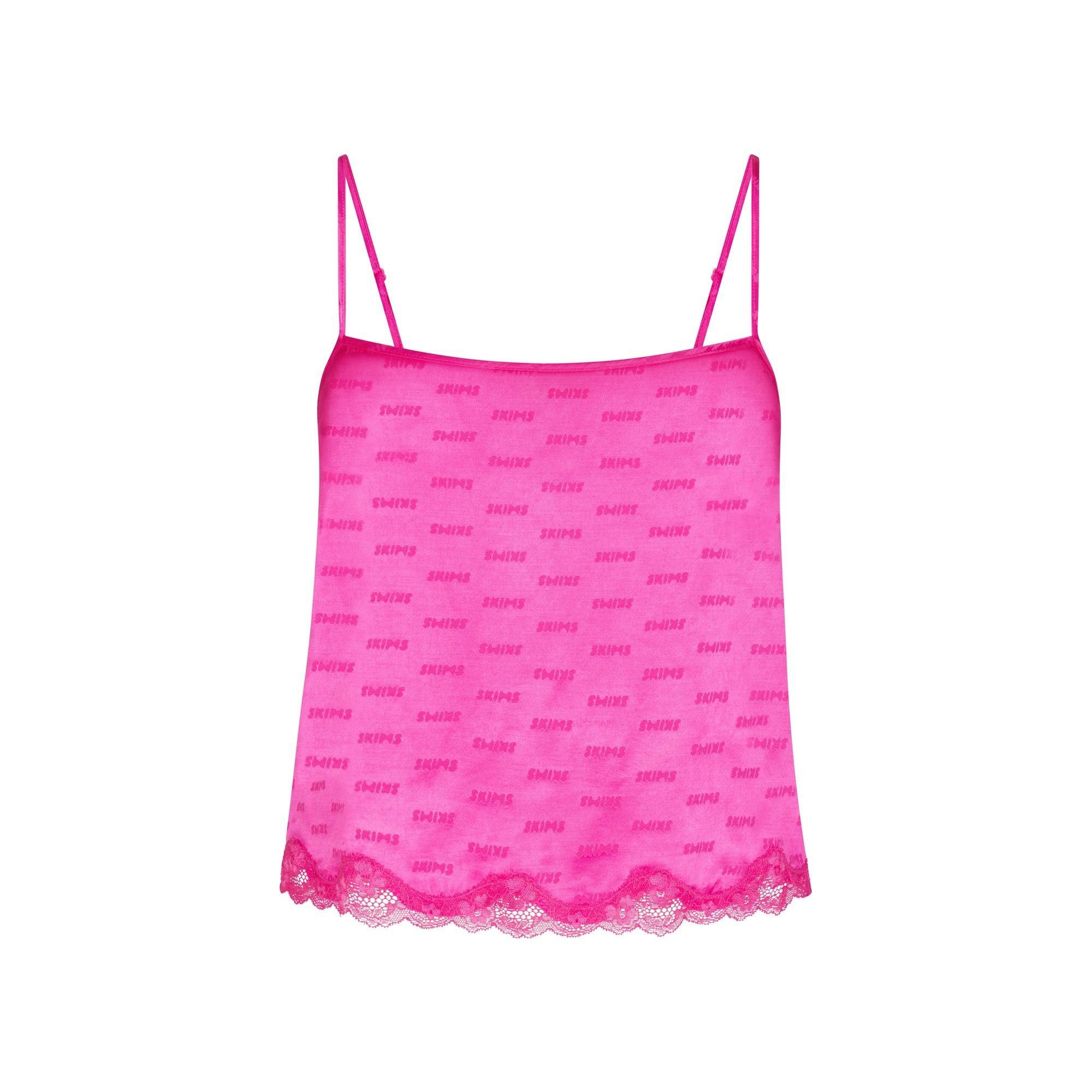 SKIMS JACQUARD LACE CAMI | HOT PINK Product Image