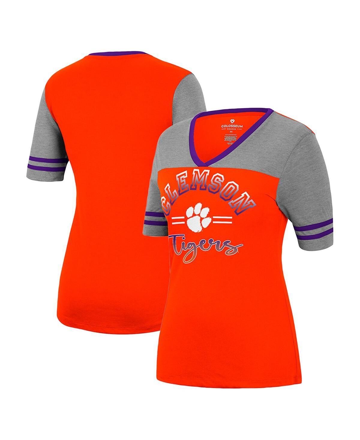 Womens Colosseum Orange Clemson Tigers There You Are V-Neck T-shirt - Orange Product Image