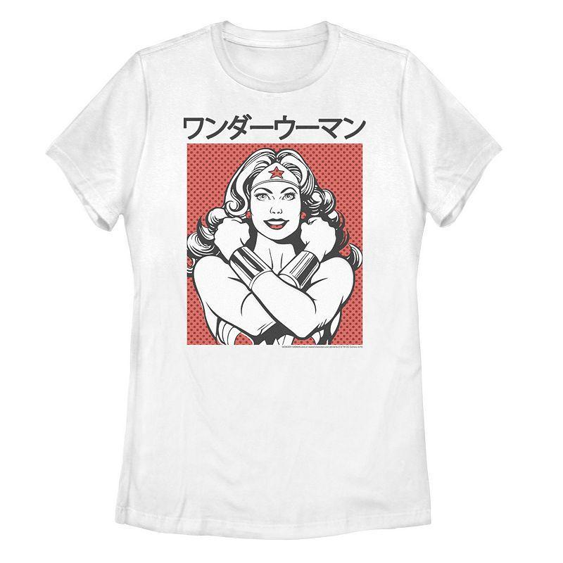 Juniors DC Comics Wonder Woman Dotted Kanji Graphic Tee, Girls Product Image