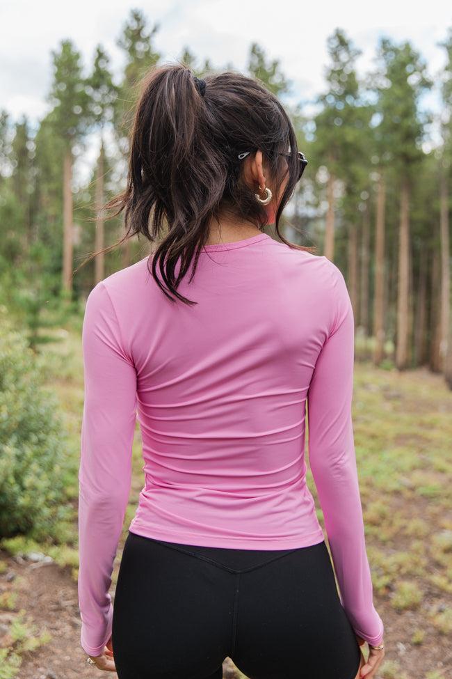 A Lovely Life Pink Fitted Long Sleeve Layering Tee FINAL SALE Product Image