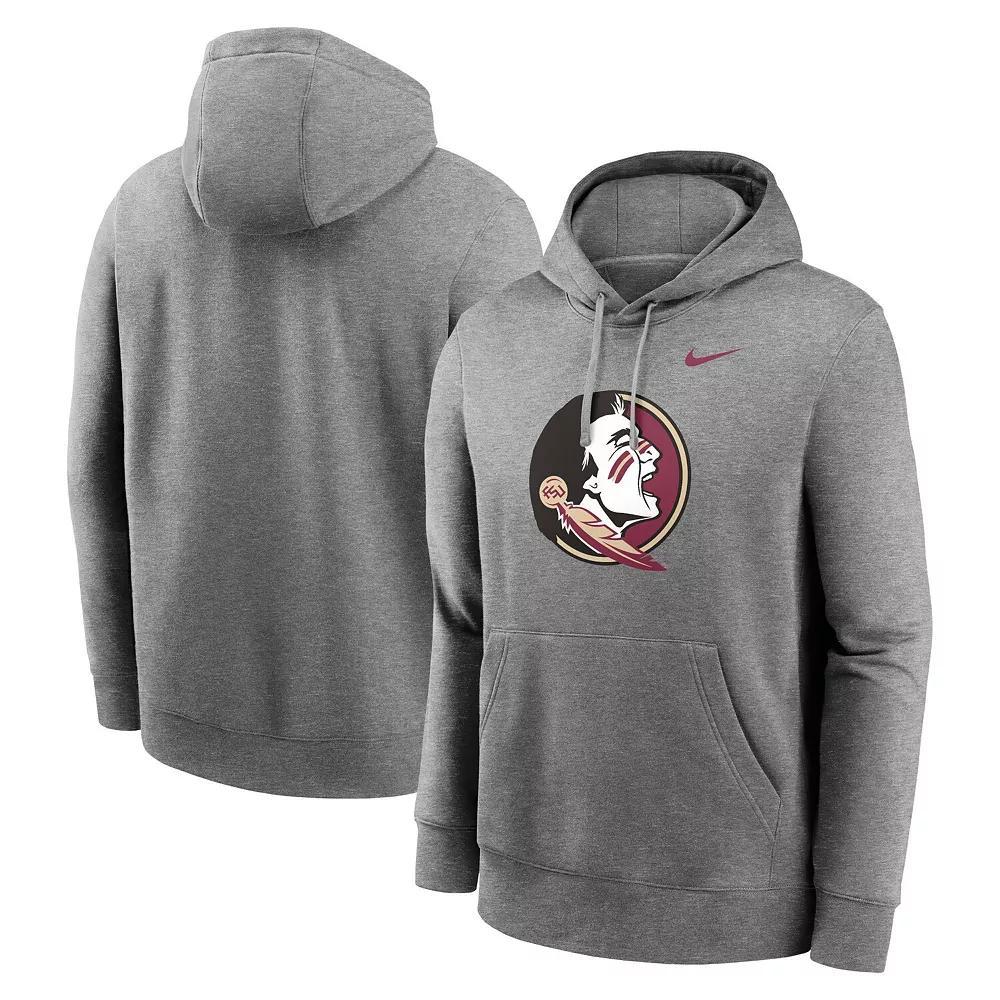 Men's Nike Heather Gray Florida State Seminoles Primetime Evergreen Club Fleece Pullover Hoodie,  Product Image