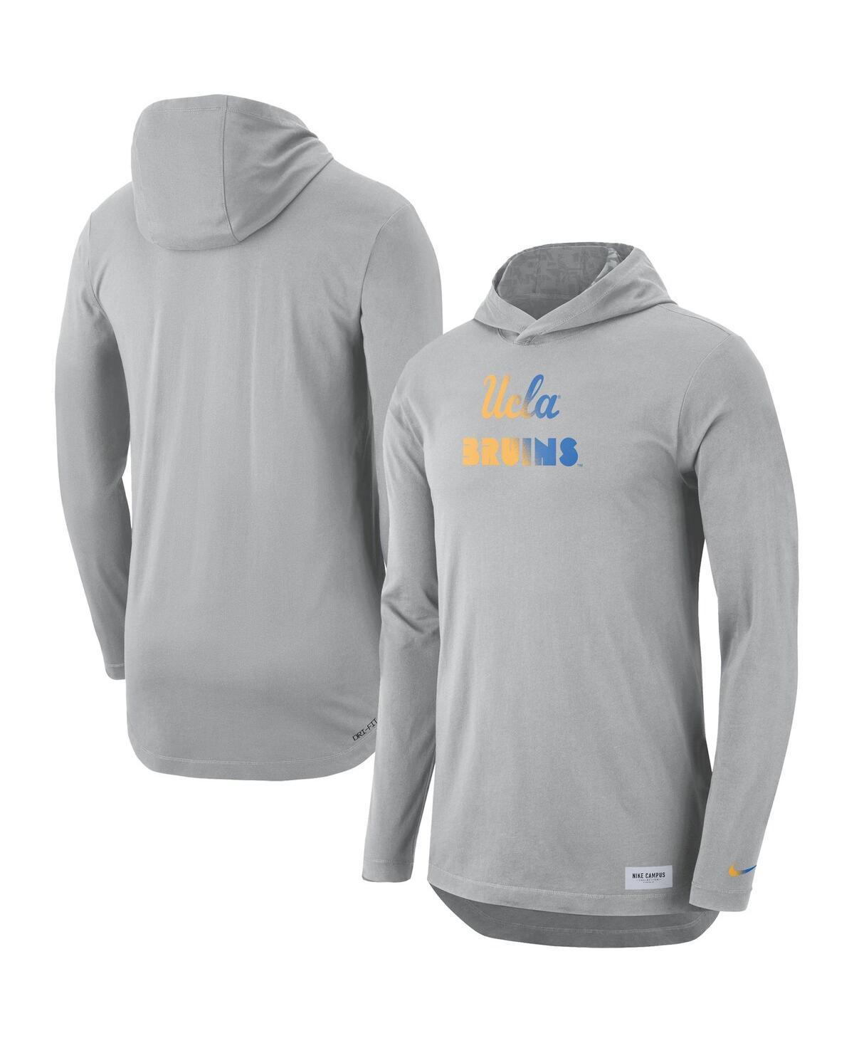 Men's Nike Gray UCLA Bruins Campus Performance Hoodie Long Sleeve T-Shirt, Size: Large, Grey Product Image